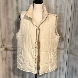 Chaps Off-White Quilted Vest